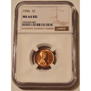 1956 Lincoln Wheat Cent MS64 RED NGC